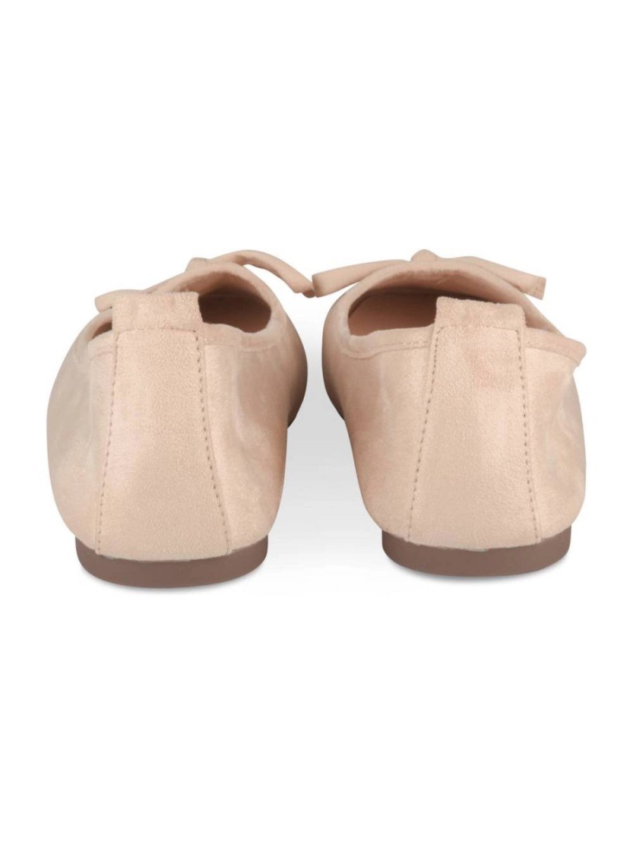 Ballerines suédine à noeud beige