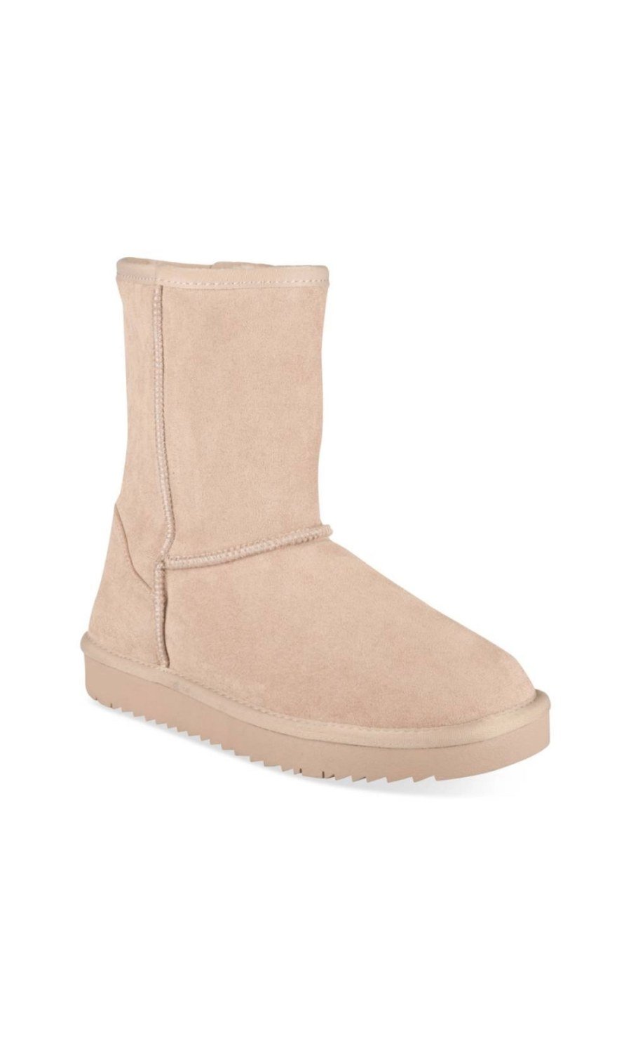 Beige faux suede boots