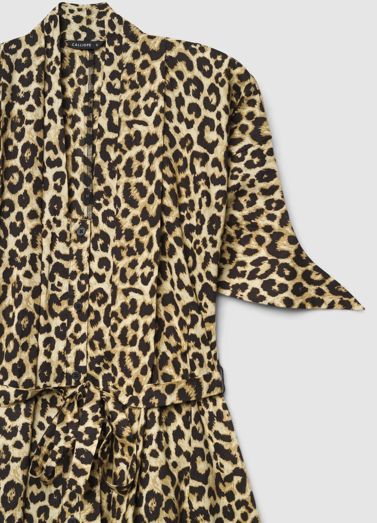 Belted animal-print shirt dress
