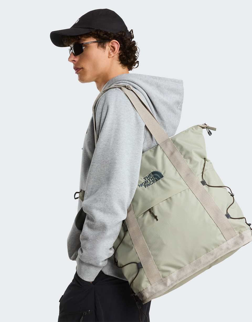 Borealis tote bag en stone slab/dark chestnu