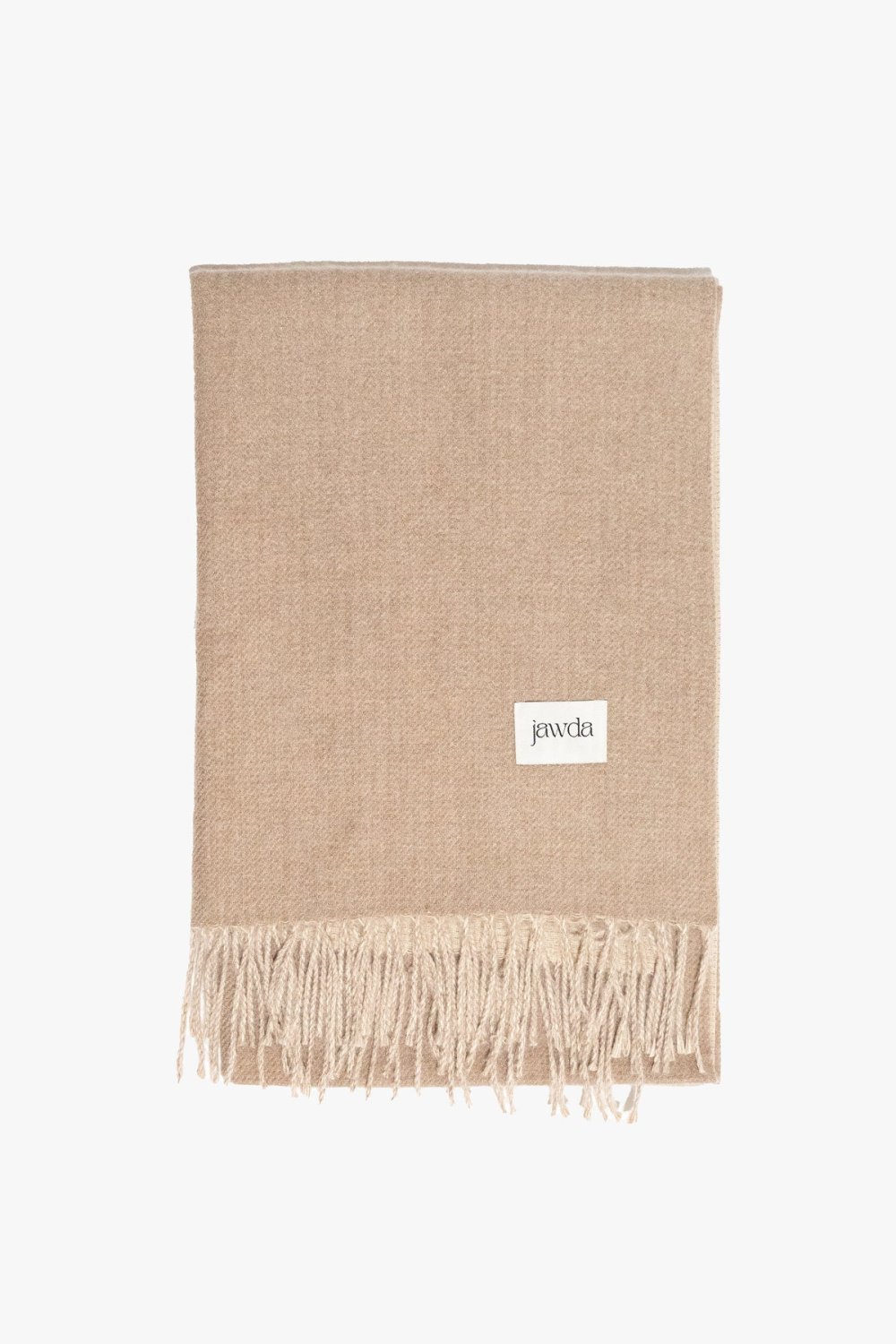 Écharpe d'hiver bicolore à franges - Beige