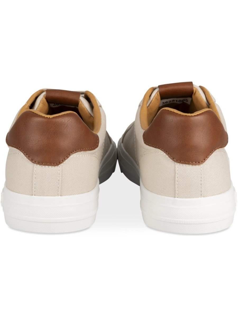 Baskets toile b col camel beige