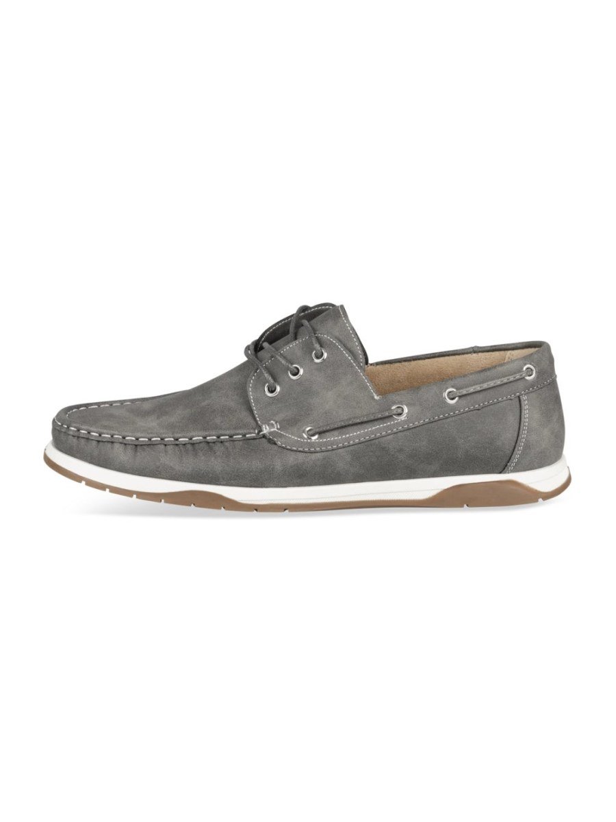 Chaussures bateau b semelle gomme gris