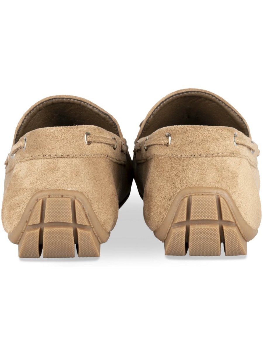 Mocassins b nœud b7al suédine camel