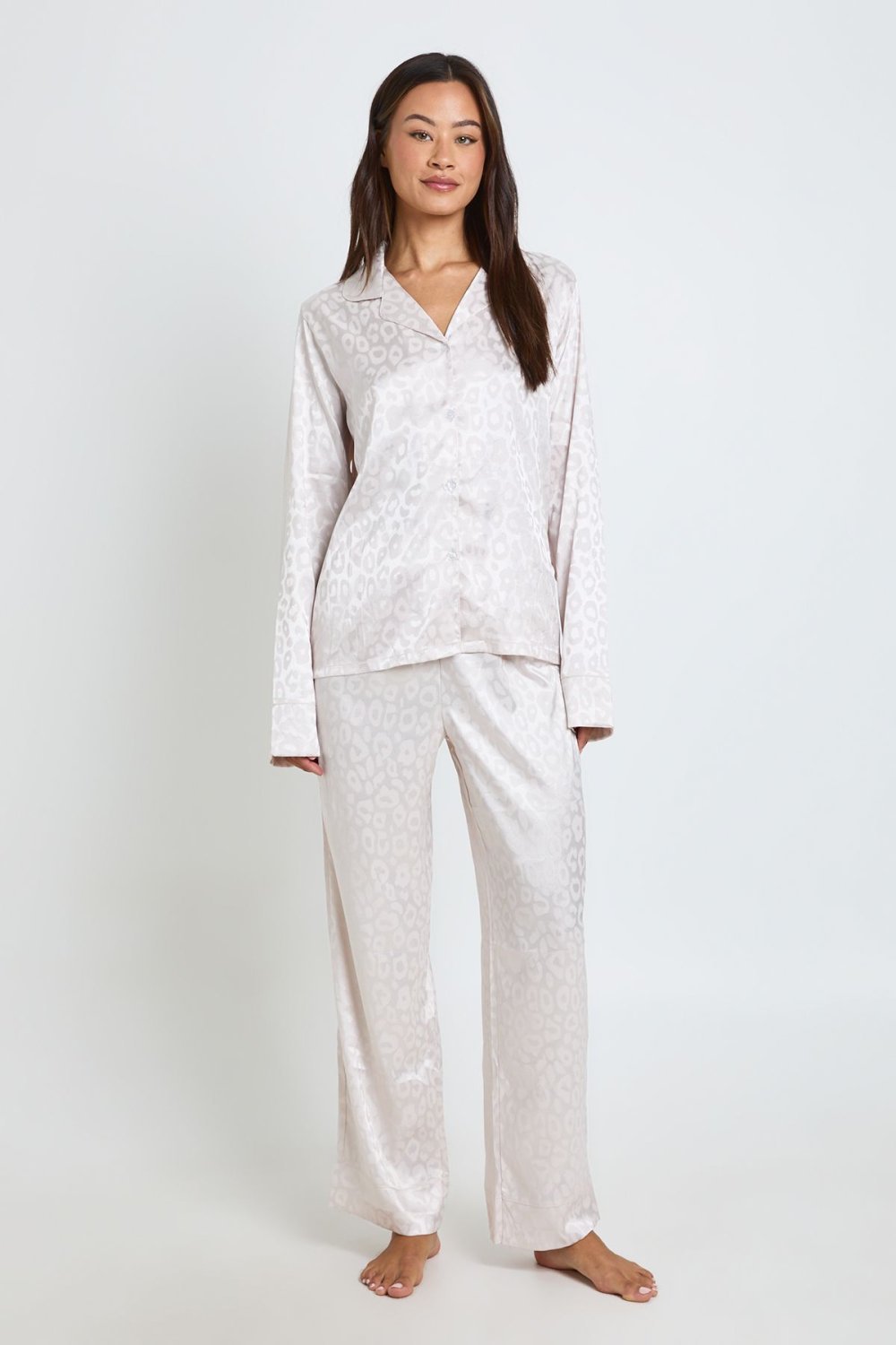 Pyjama chemise w sarwal léopard - Tall