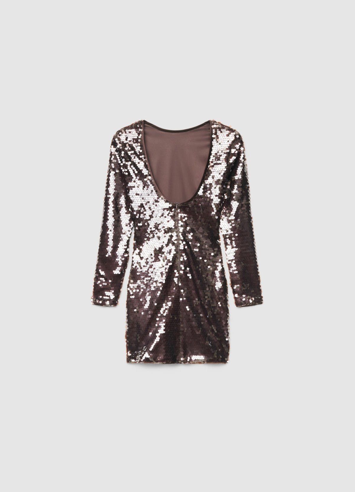 Long-sleeve sequin mini dress