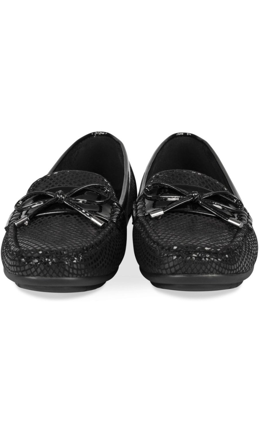 Mocassins effet serpent à nœud noirs
