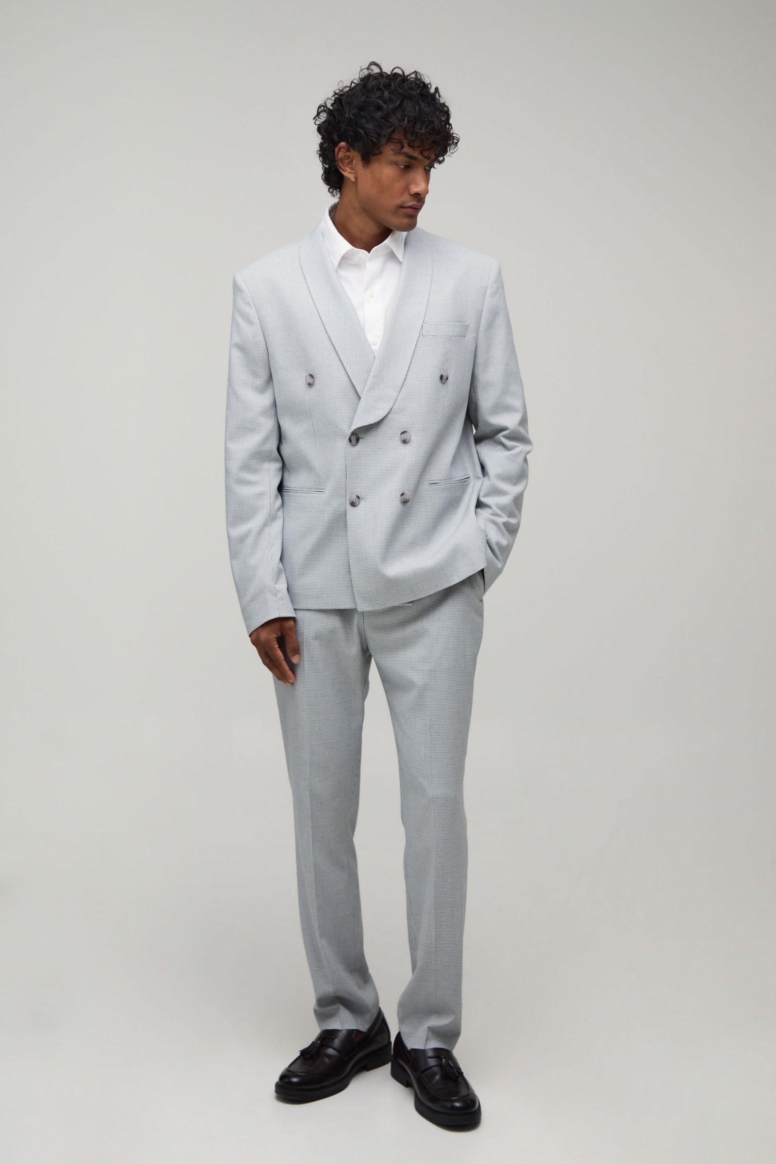 Dogtooth double-breasted blazer