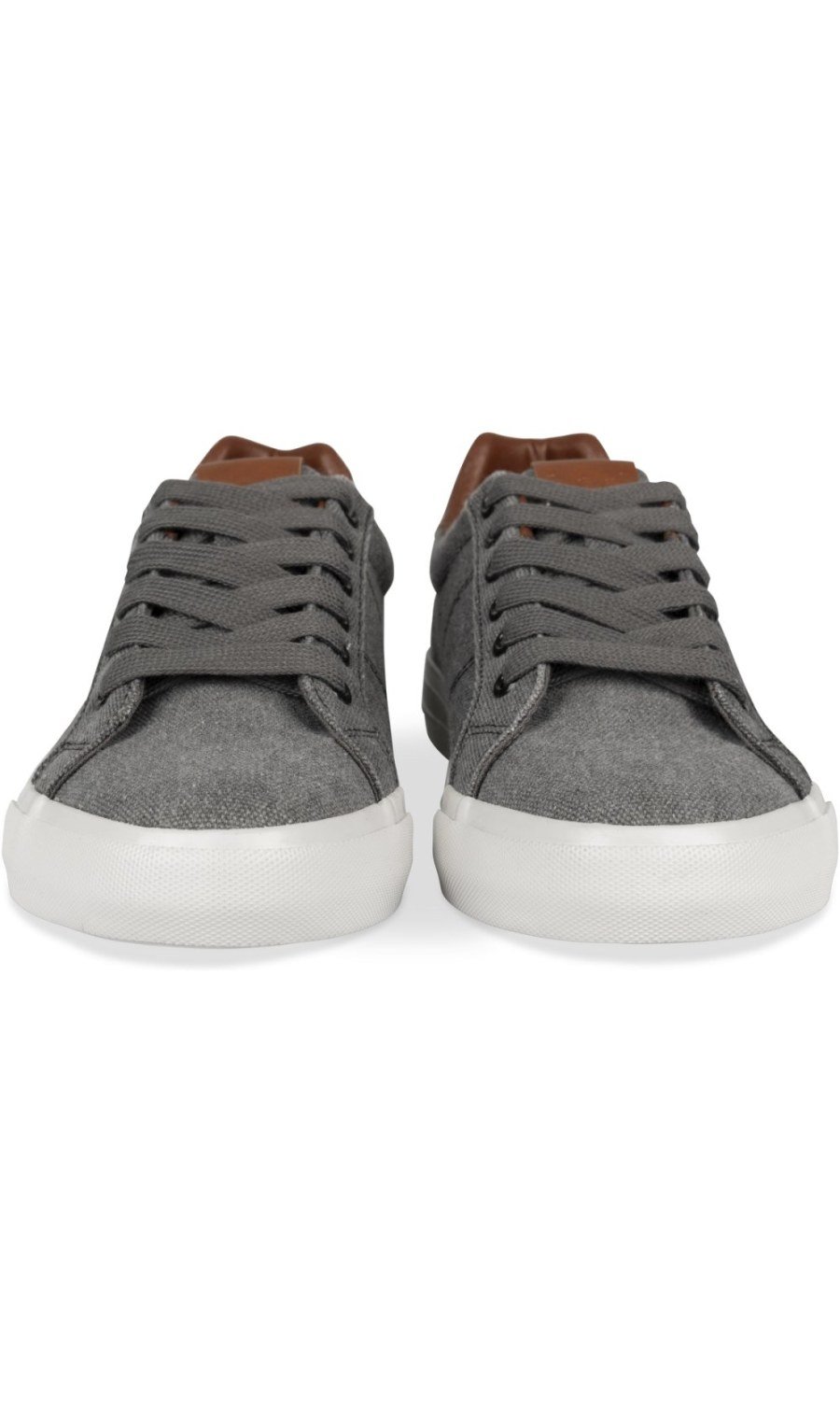 Baskets en toile contrefort camel grises