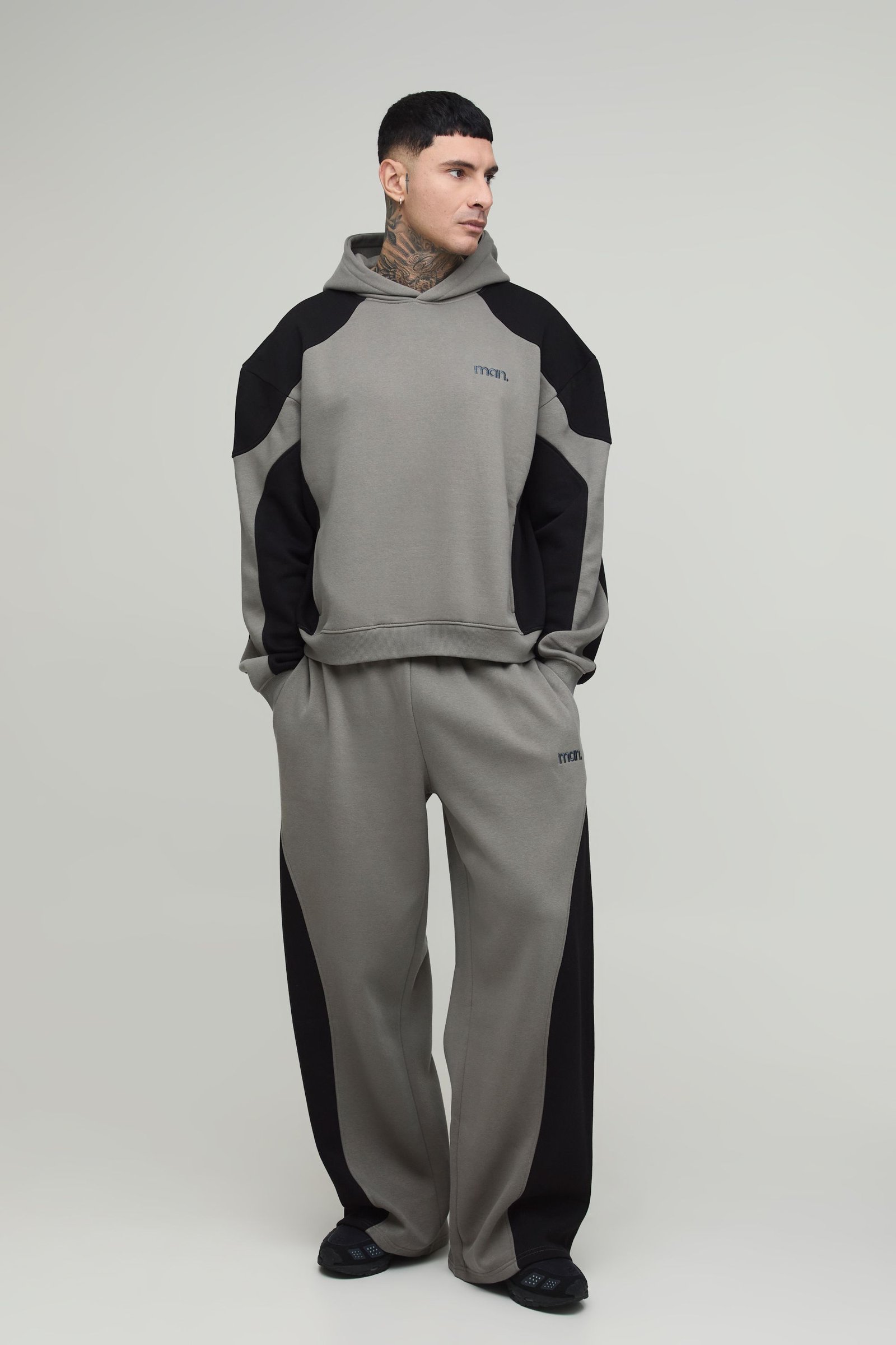 Ensemble De Survêtement À Capuche Oversize Ample Avec Détails De Coutures Pour Homme Grand