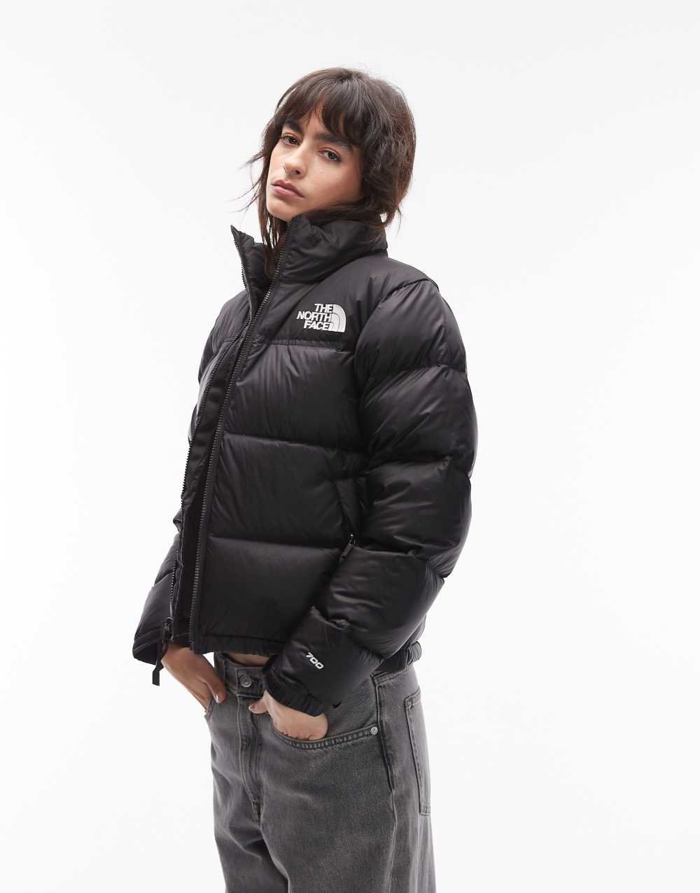 سترة منفوخة 1996 Retro Nuptse بالريش باللون الأسود