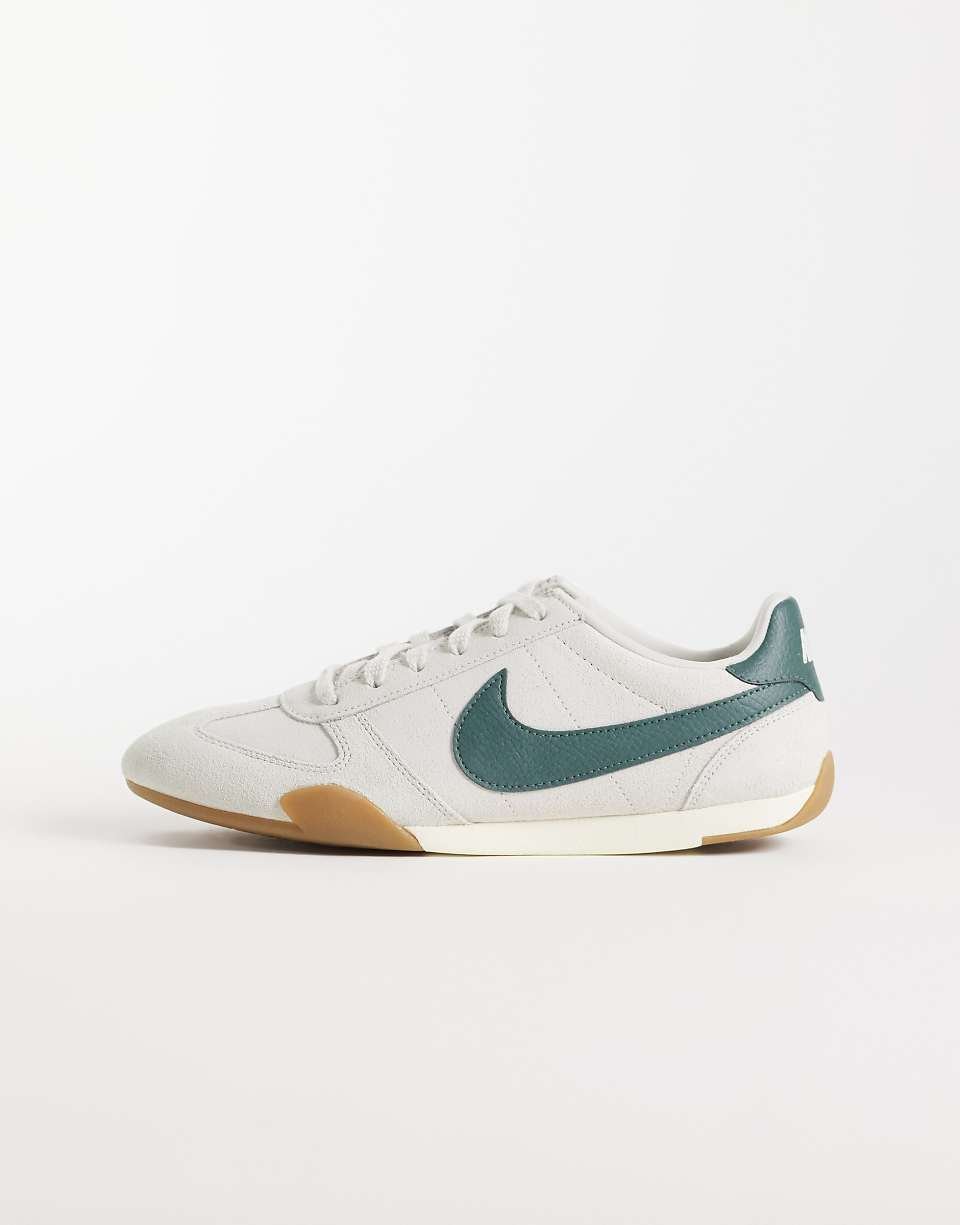 Sprint Sister suede trainers in green and ecru