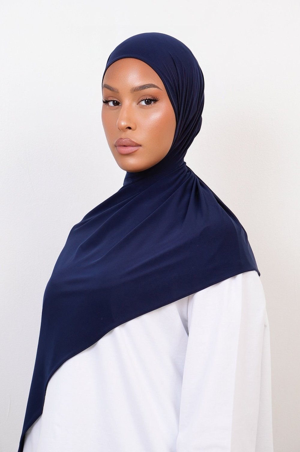 Liquid jersey hijab - Navy