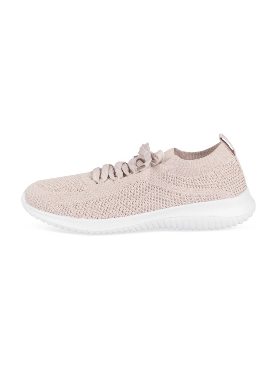 Baskets en maille à lacets rose poudré