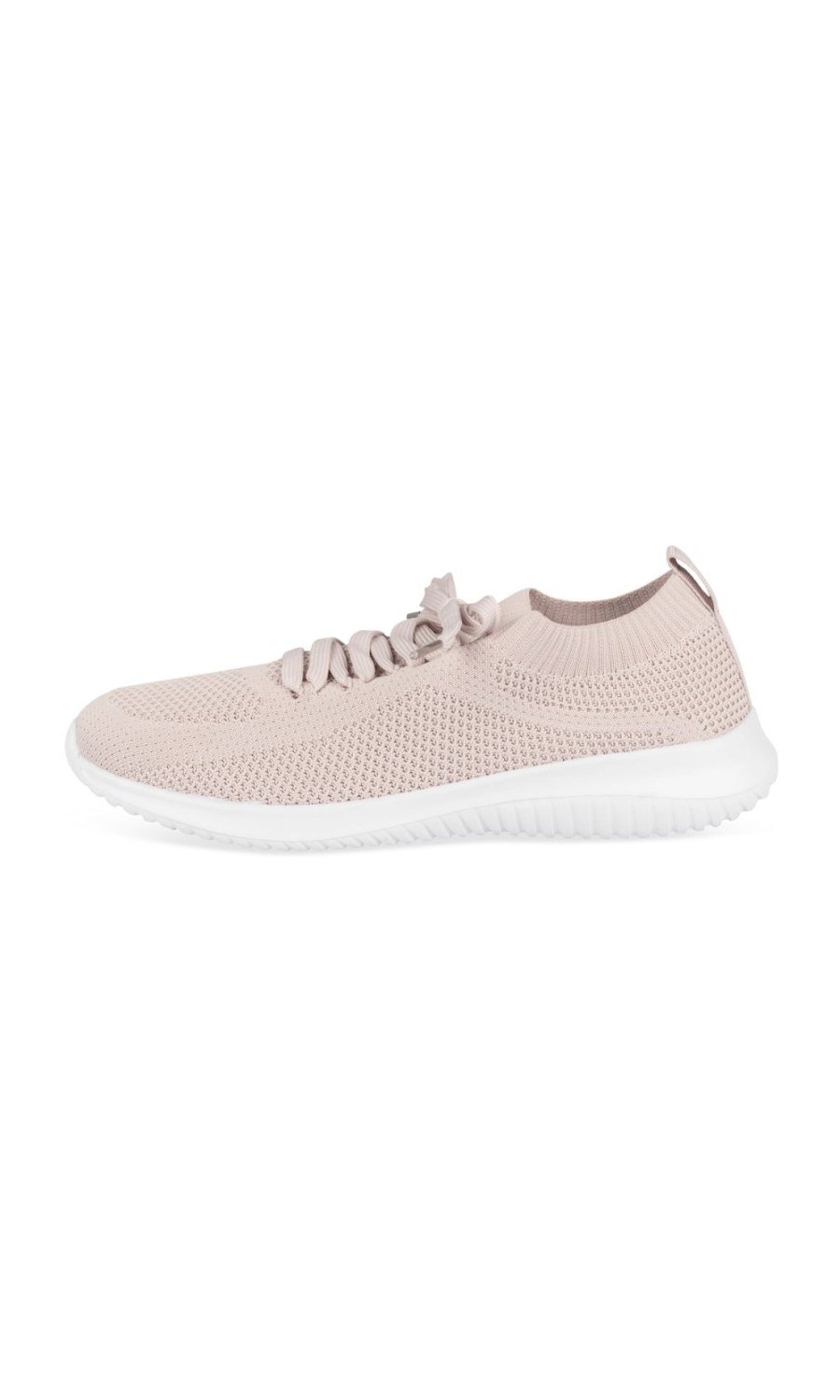 Powder pink knit lace-up sneakers
