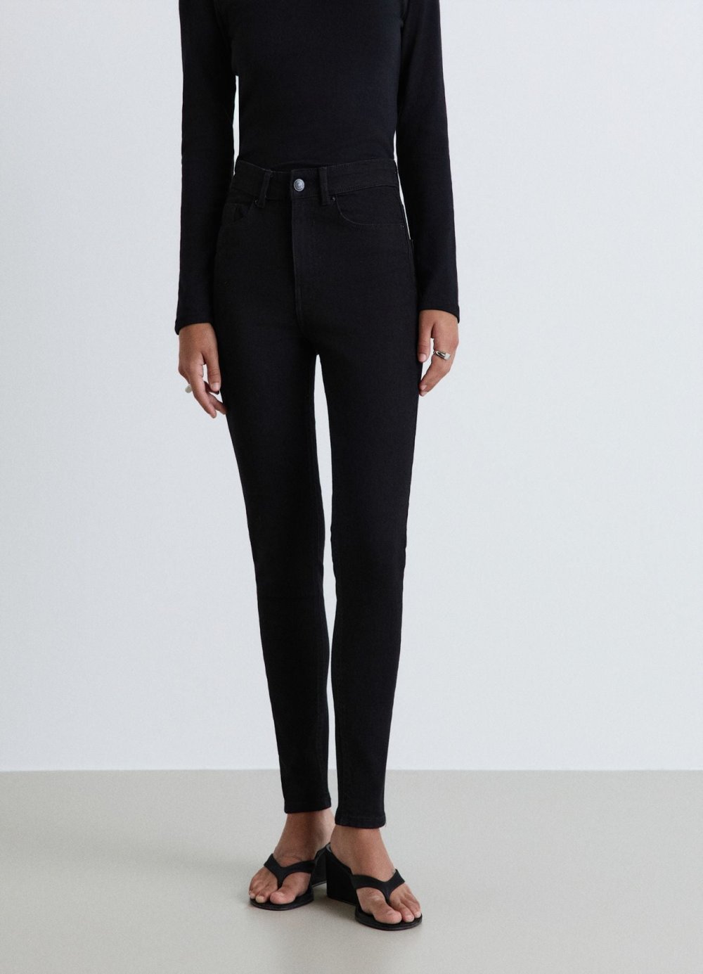Jean skinny taille mi-haute noir