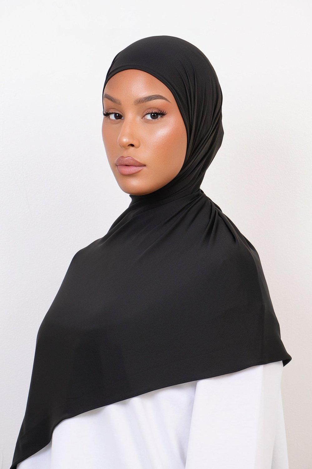 Liquid jersey hijab - Black