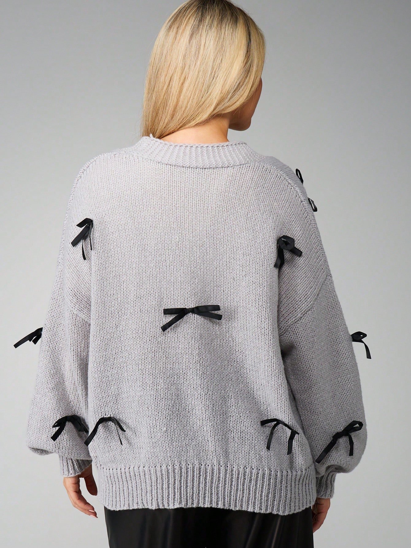Cardigan oversize avec détails nœud