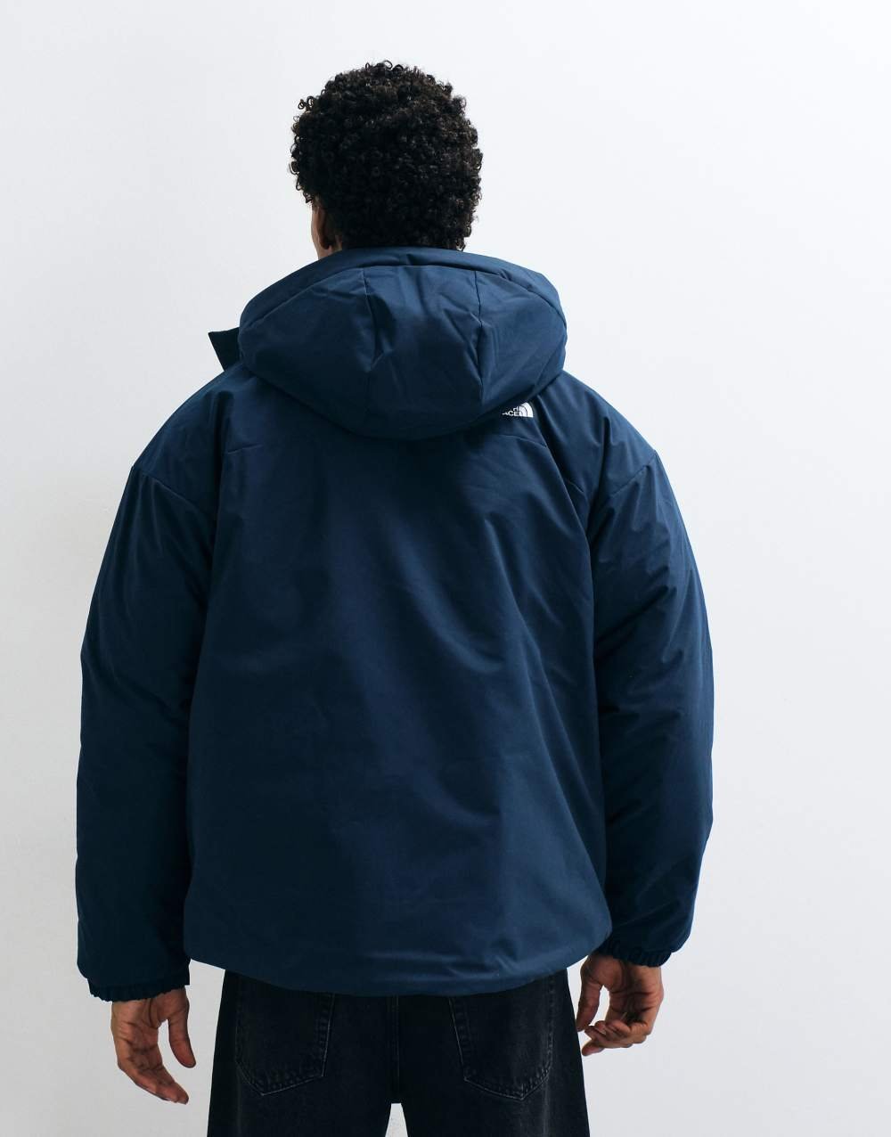 Doudoune oversize à capuche bleu marine
