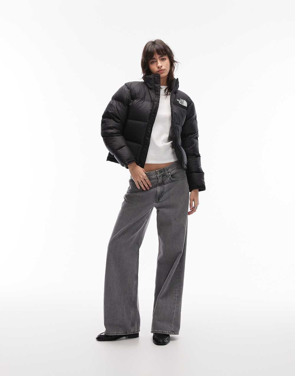 سترة منفوخة 1996 Retro Nuptse بالريش باللون الأسود