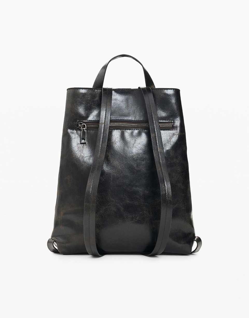 Small embroidered backpack - Dark brown