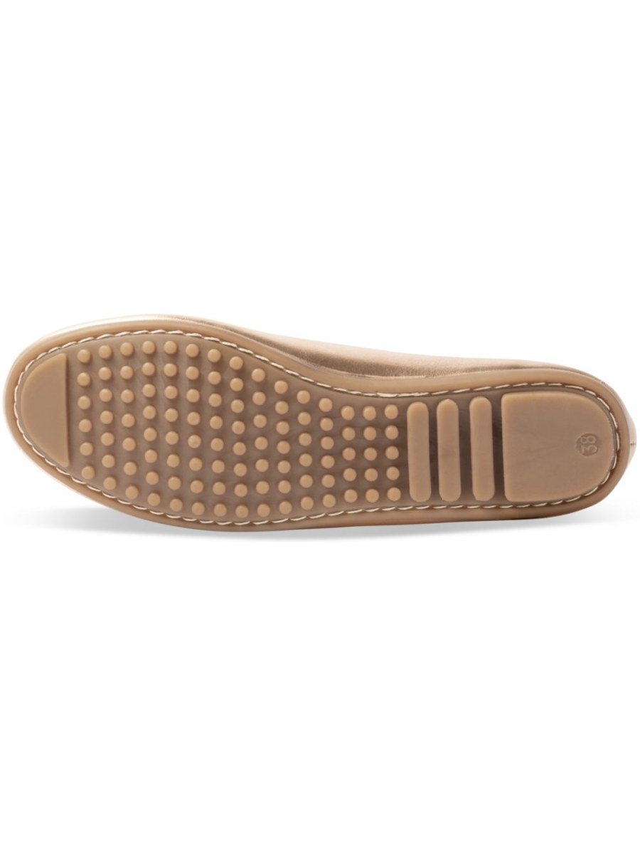 Rose gold metallic penny loafers