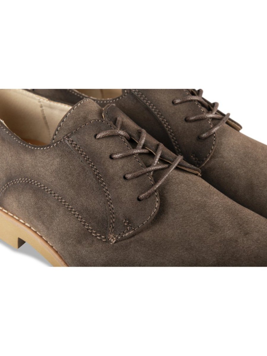 Taupe derbies with gum sole