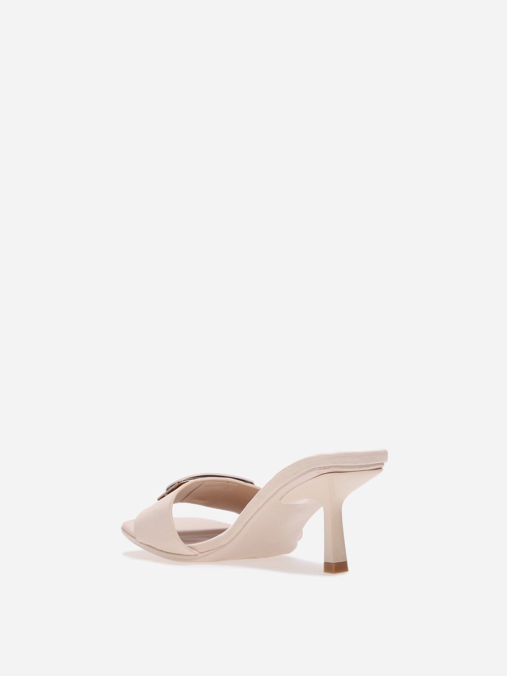 Mules b talon w détail D métal beige
