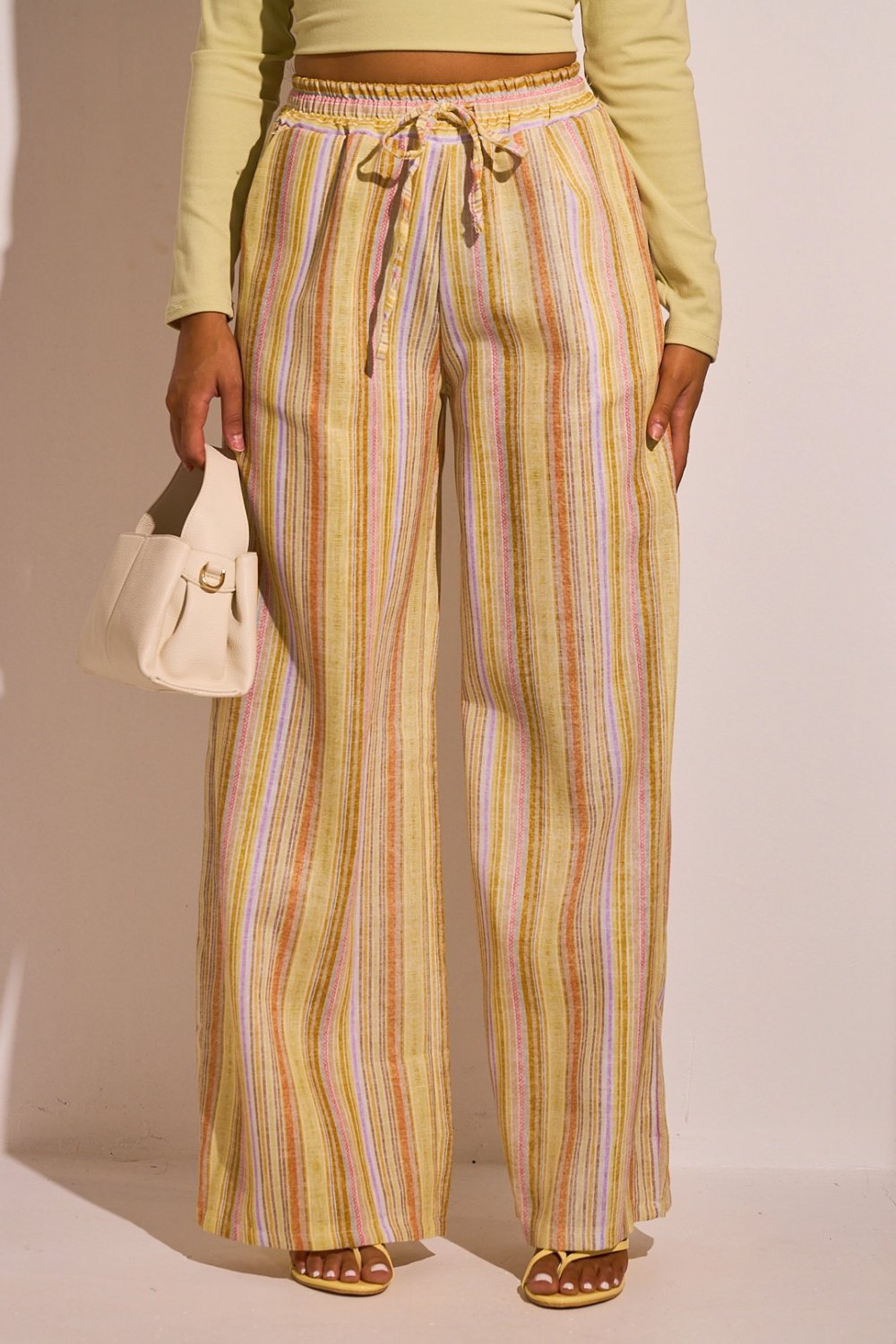 Pantalon fluide b khtot mlwnin sfer