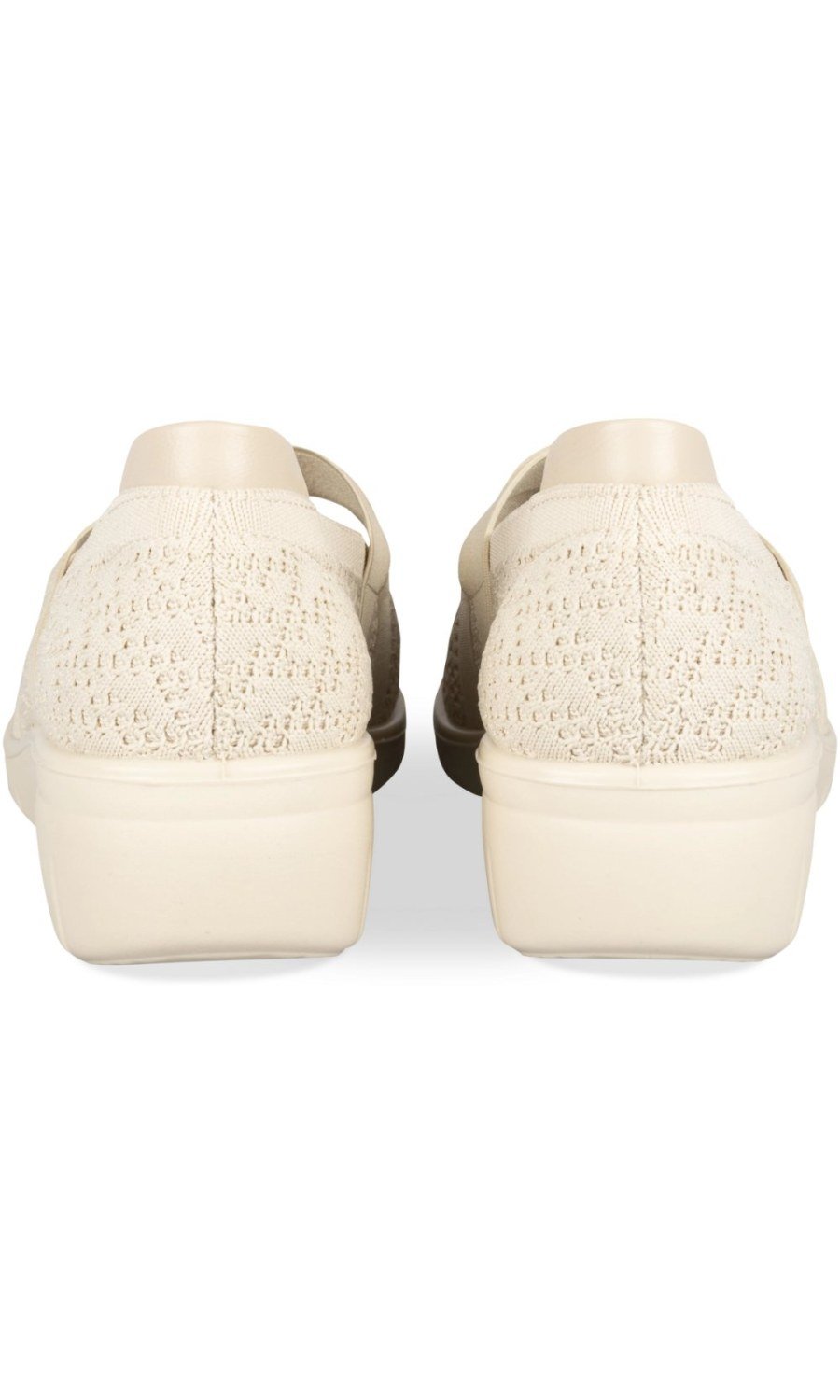 Beige knit wedge ballerinas