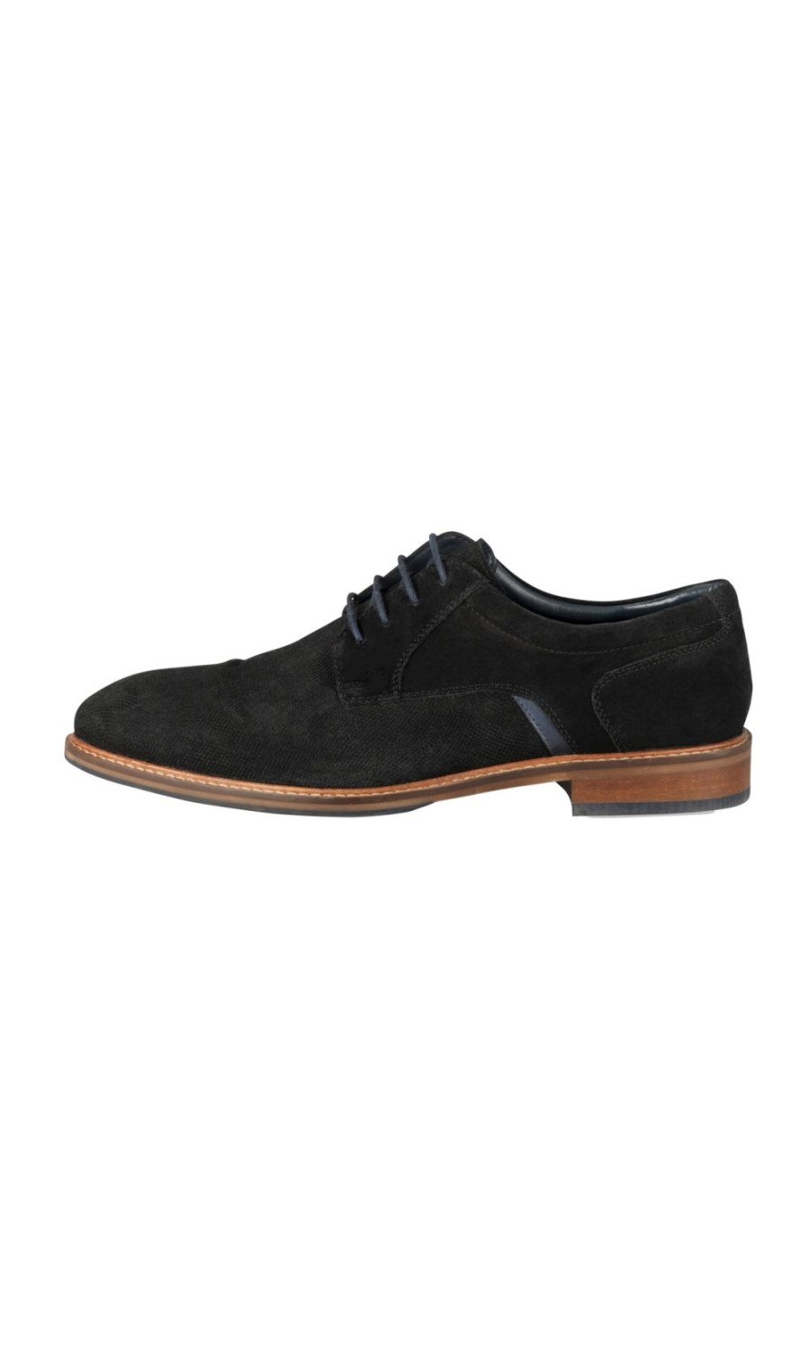 Derbies aspect suédine semelle camel noirs