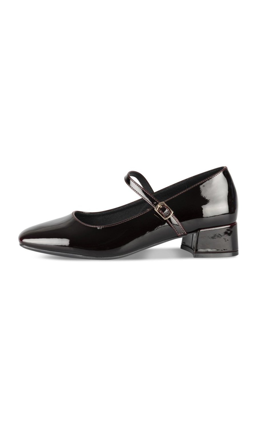 Babies vernies talon carré bordeaux