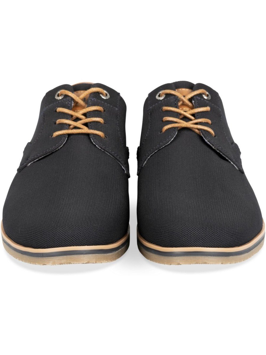 Navy textured casual derbies