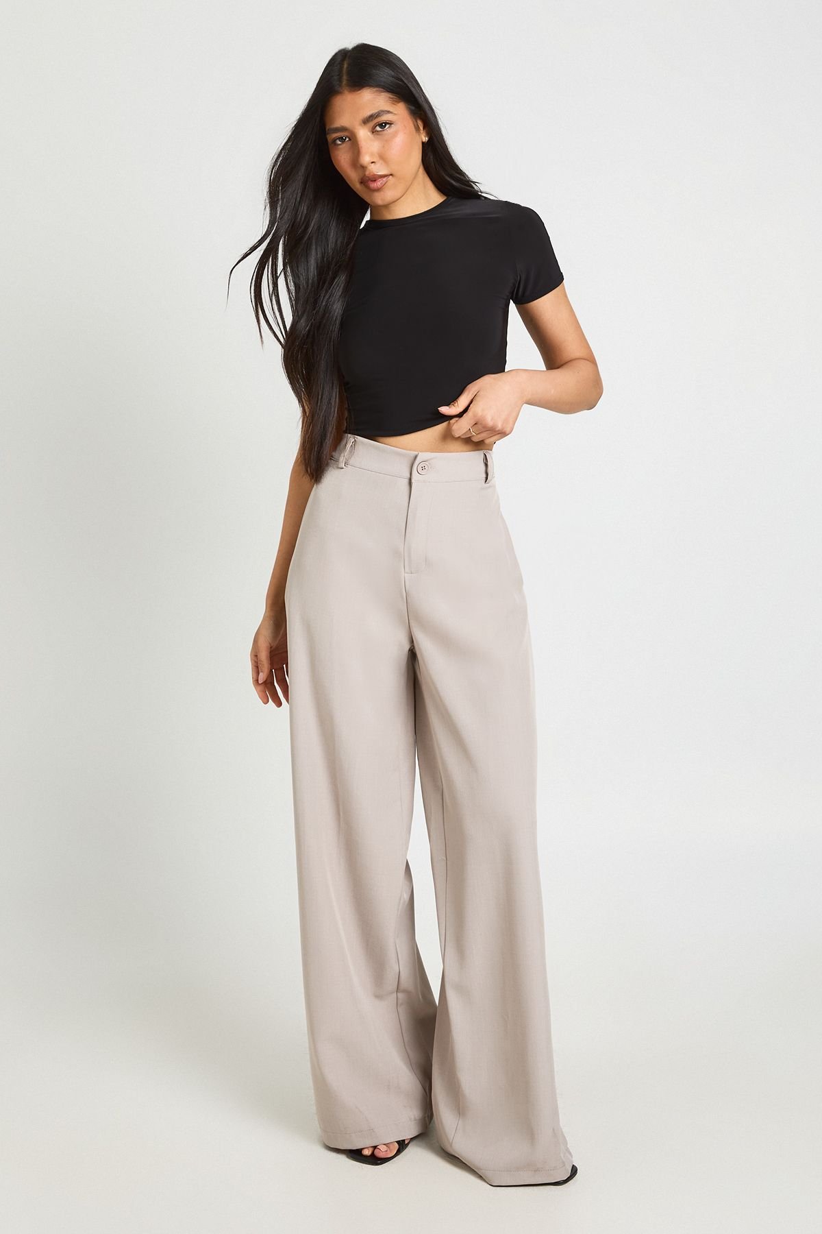 Pantalon Droit Taille Haute Pour Grandes Tailles