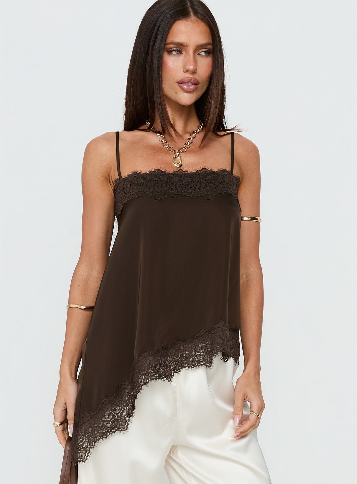 Top twil asymétrique b dentelle