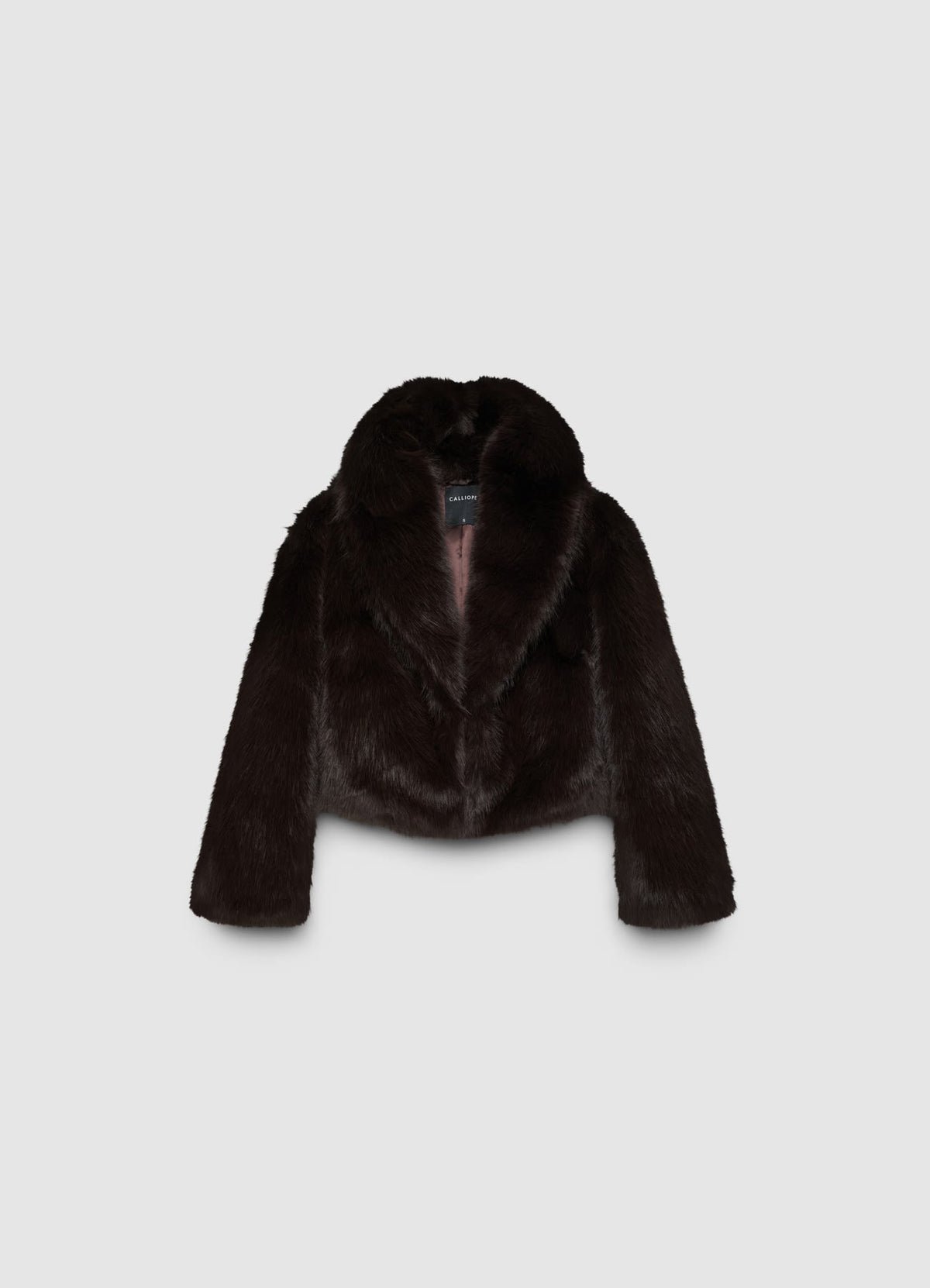 Cropped plush jacket with lapels