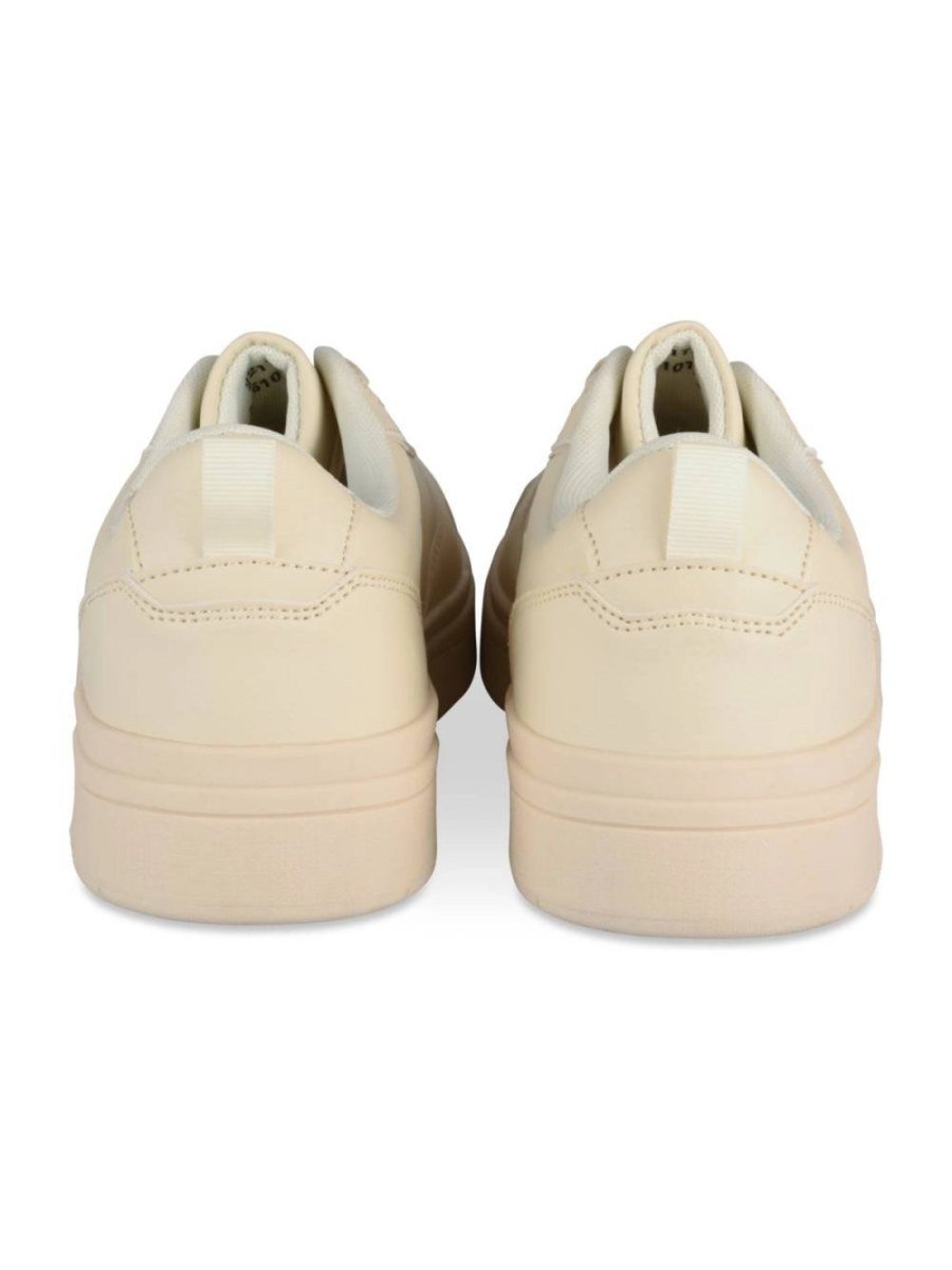 Beige plain sneakers with chunky sole