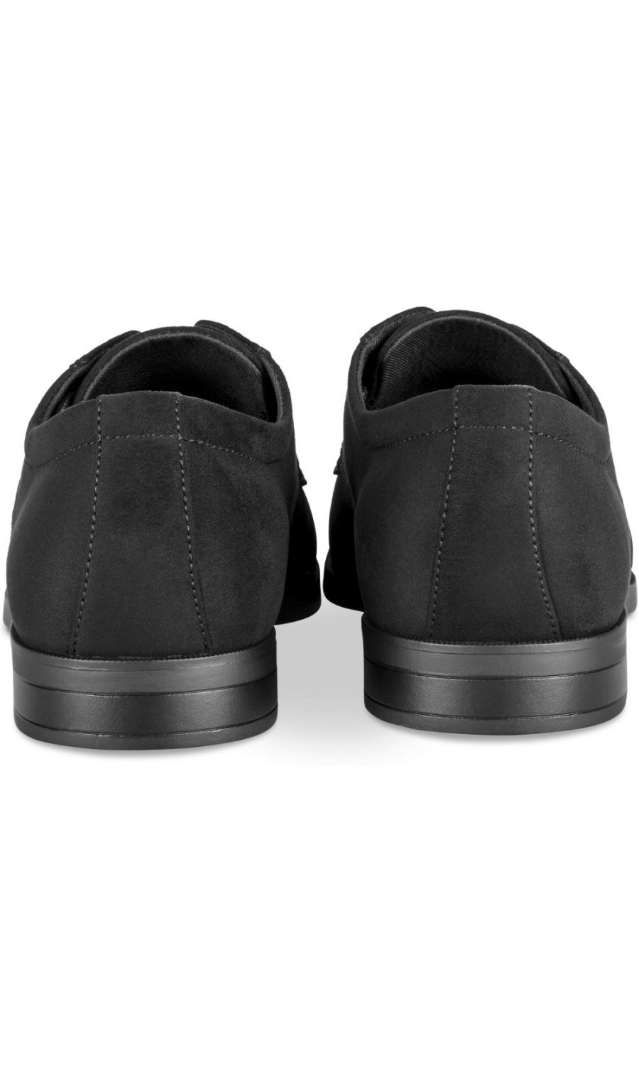 Derbies aspect suédine petit talon noirs