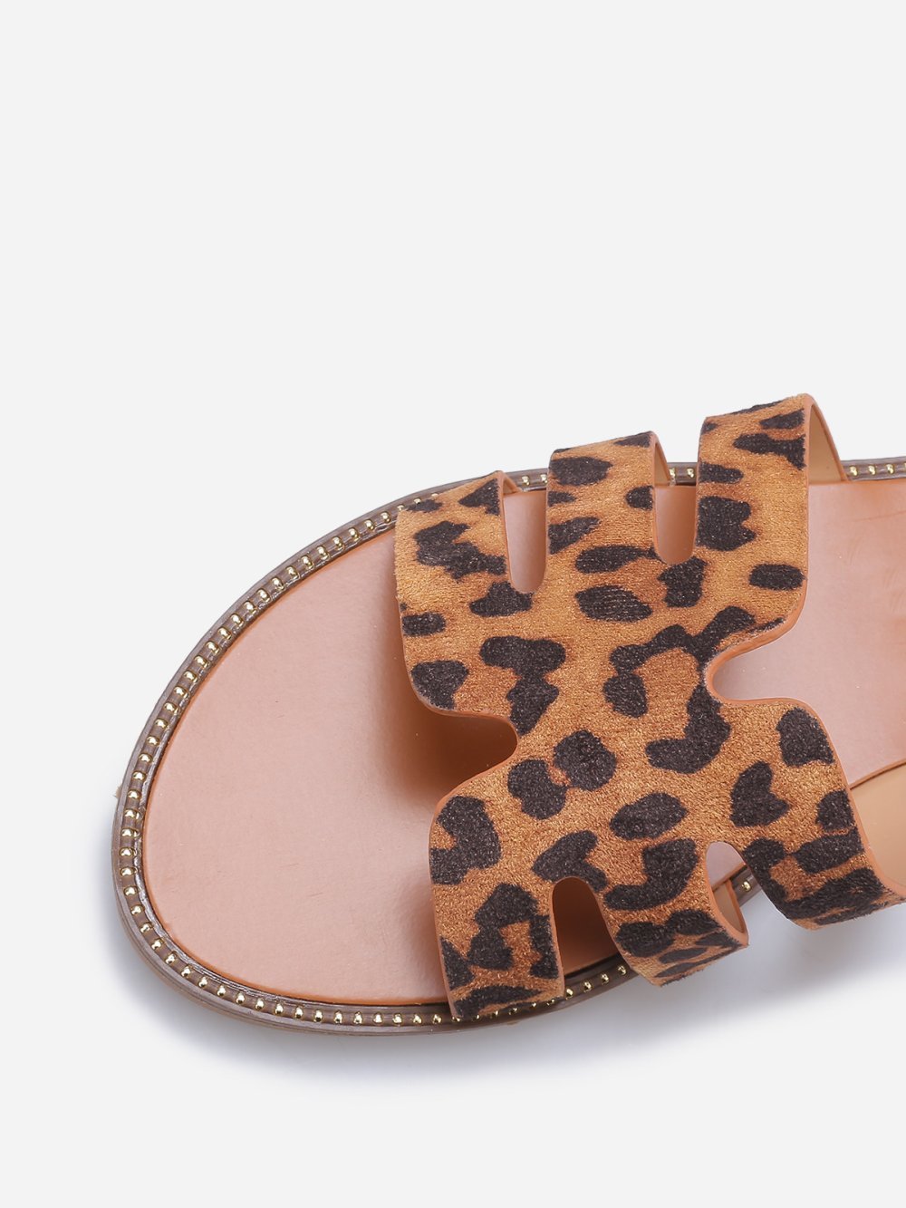 Mules plates léopard m9erbin b clous