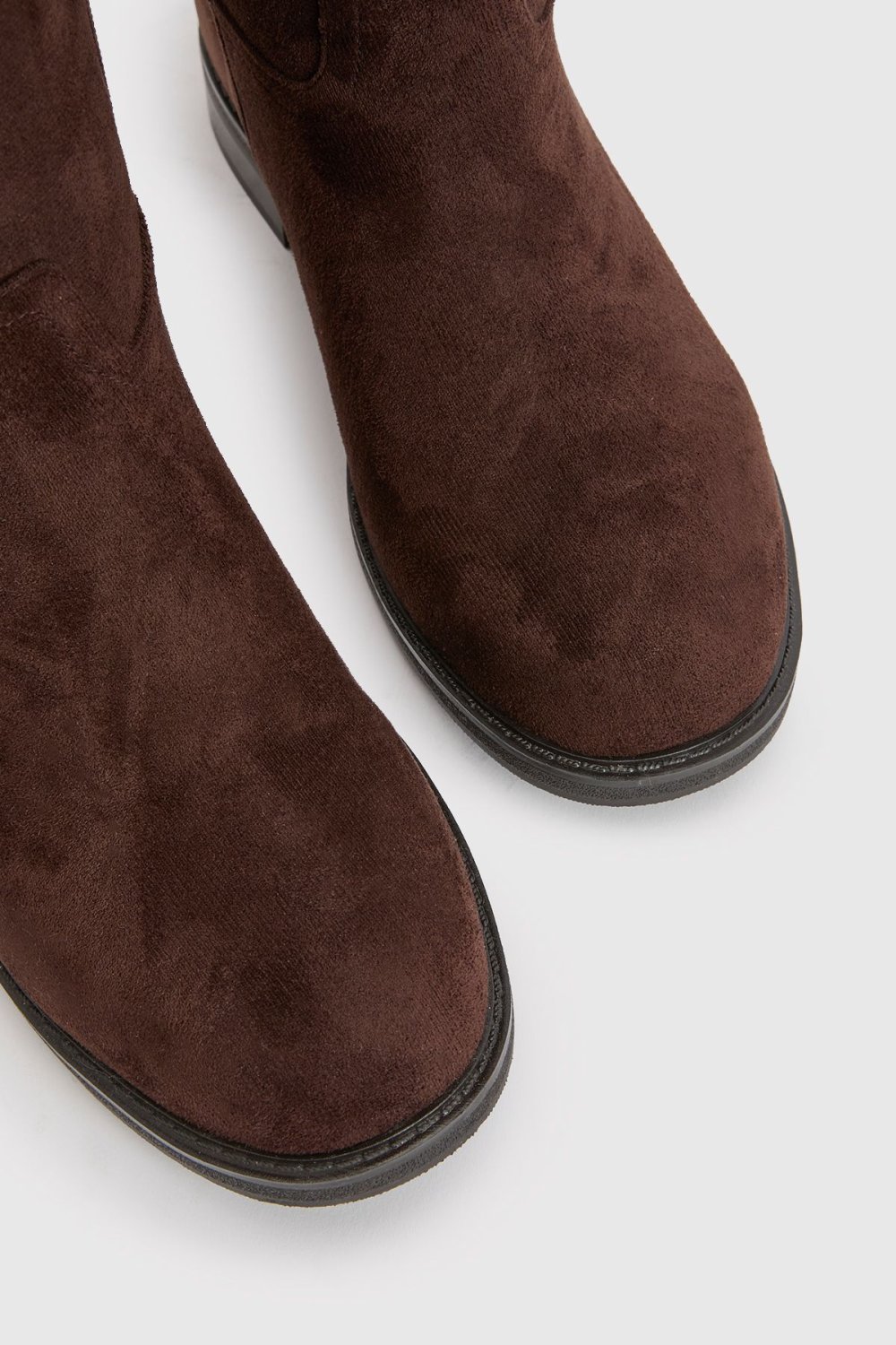 Faux suede knee-high boots