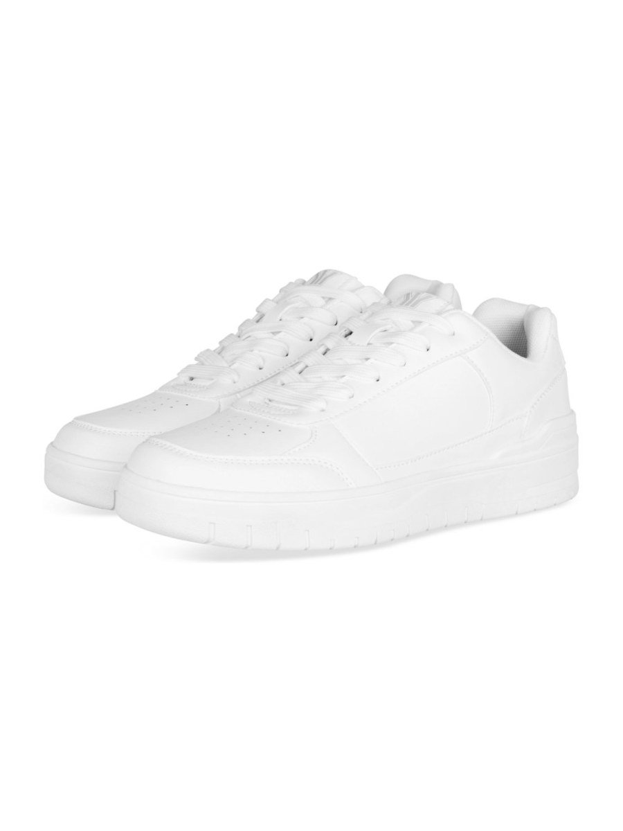 White panelled low-top trainers