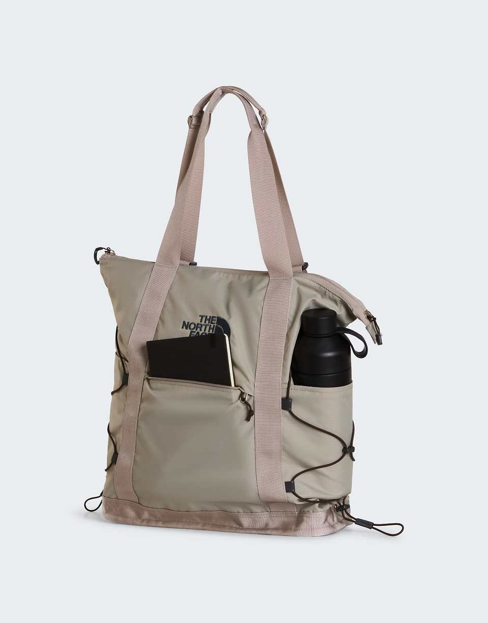 Borealis tote bag en stone slab/dark chestnu