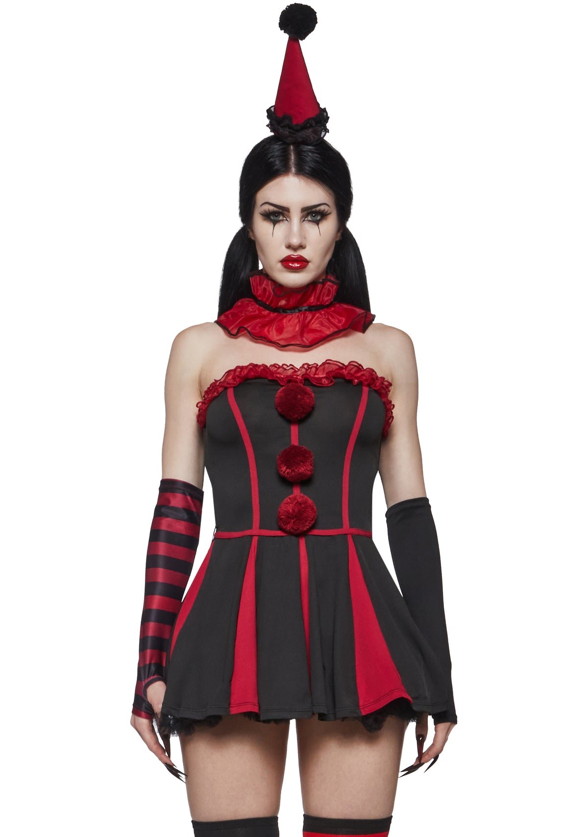 Déguisement de clown rouge et noir