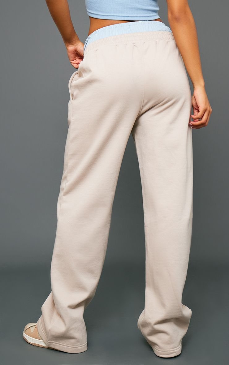 Oversized wide leg joggers with double waistband