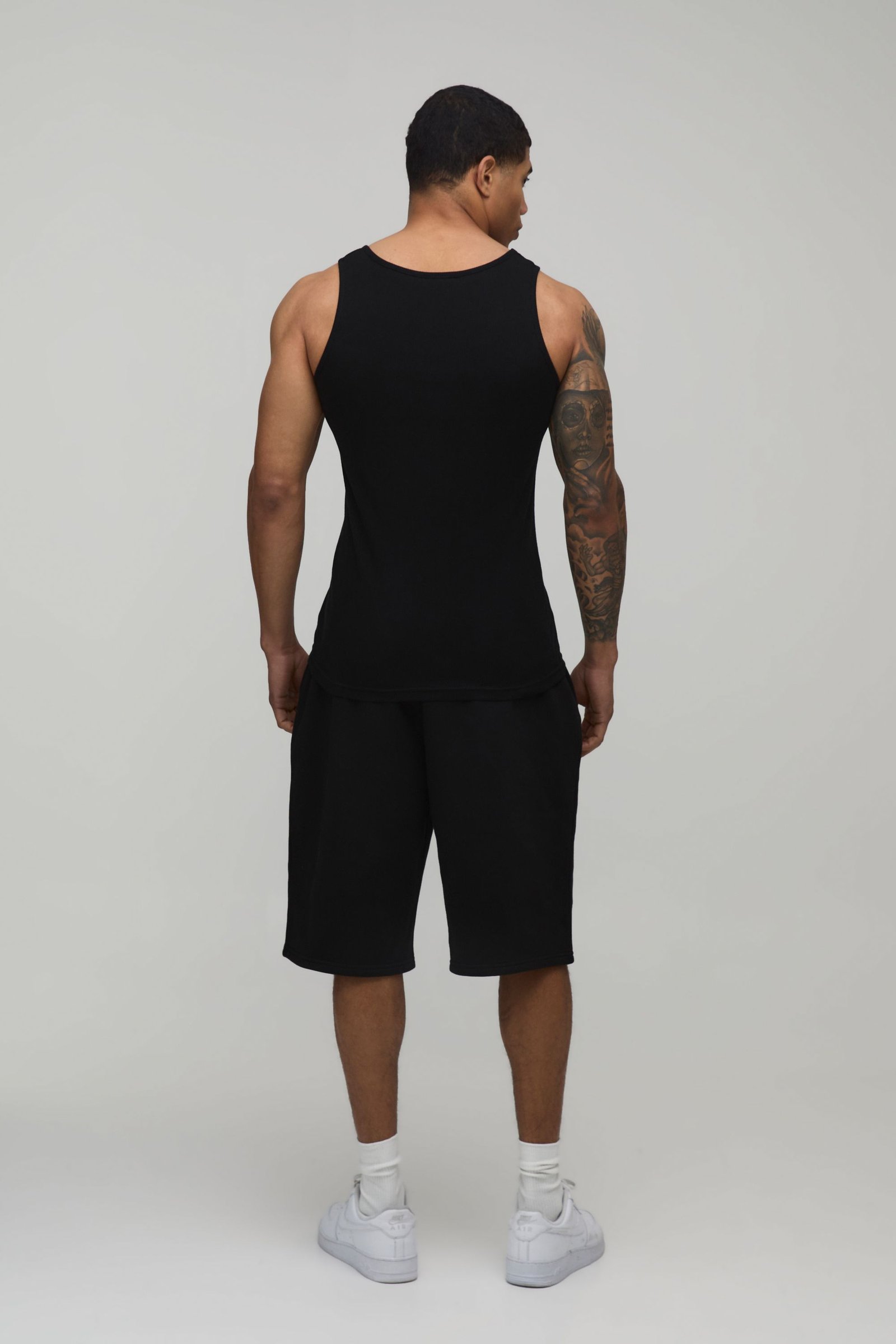 Débardeur côtelé basique muscle fit