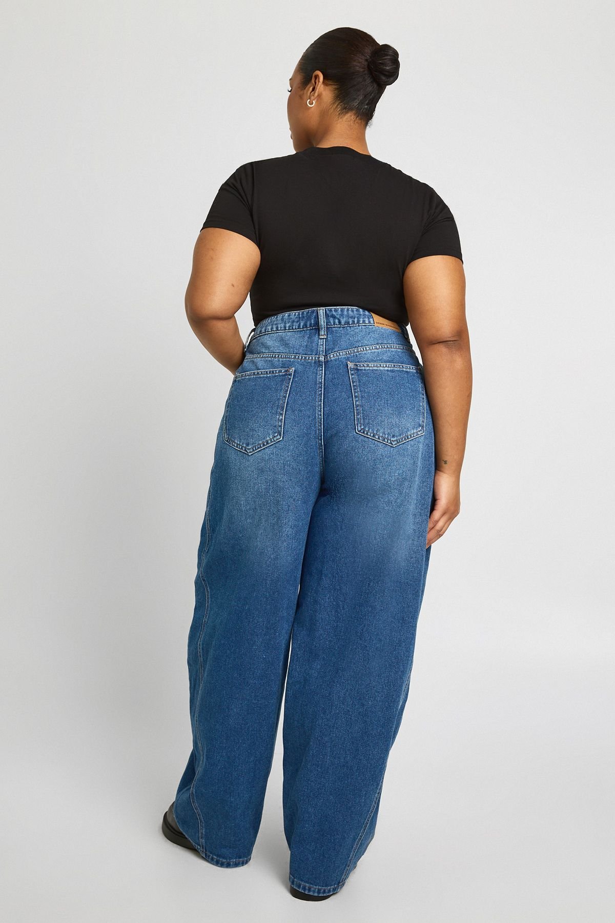 Jean à taille mi-haute - Grande taille