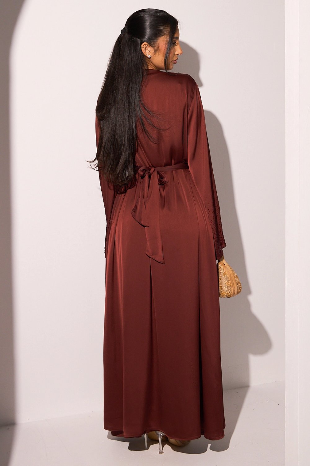 Ensemble robe w kimono b strass brique