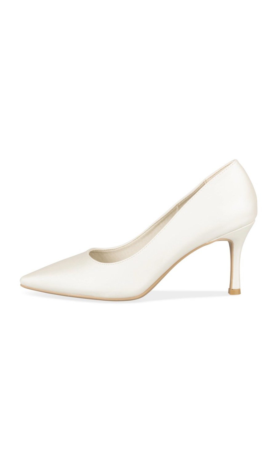 White pointed stiletto pumps