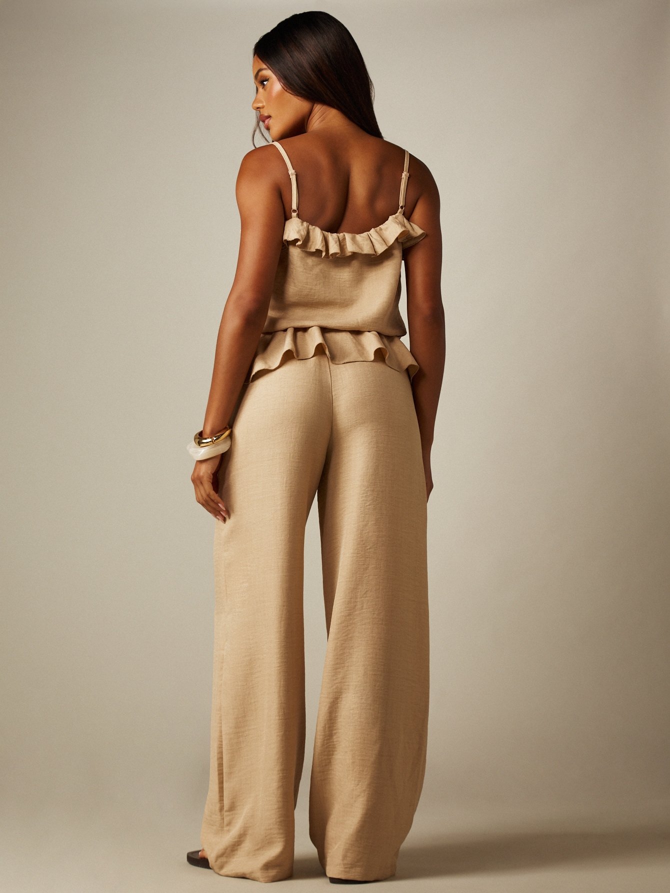 Ensemble Débardeur À Volants Et Pantalon Large