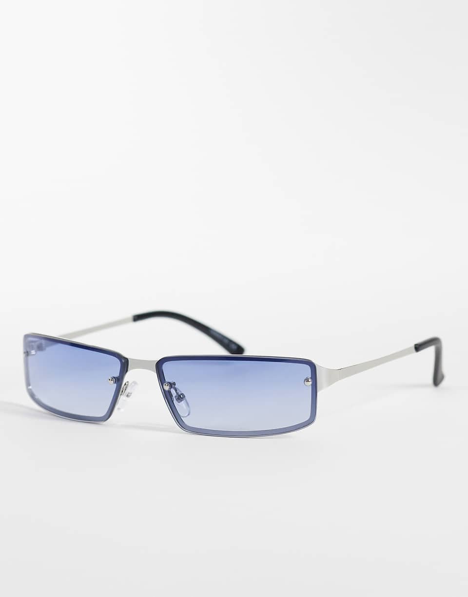 Lunettes de soleil enveloppantes à verres bleus - Noir